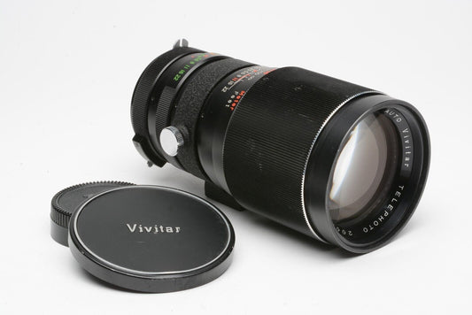 Vivitar 200MM F3.5 Telephoto Lens For Nikon F Non-AI Mount, Collar + Caps