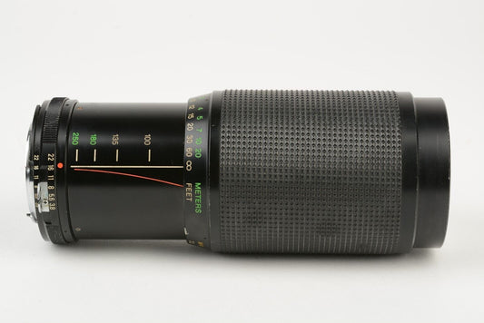 Vivitar 75-250mm f/3.8-4.5 Zoom Lens, Hood+Caps