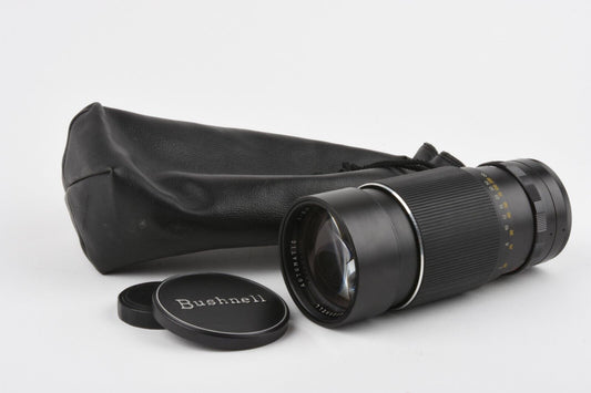 Bushnell 200mm F3.5 MF Lens, Caps, M42 Screw Mount, Nice & Clean + Pouch