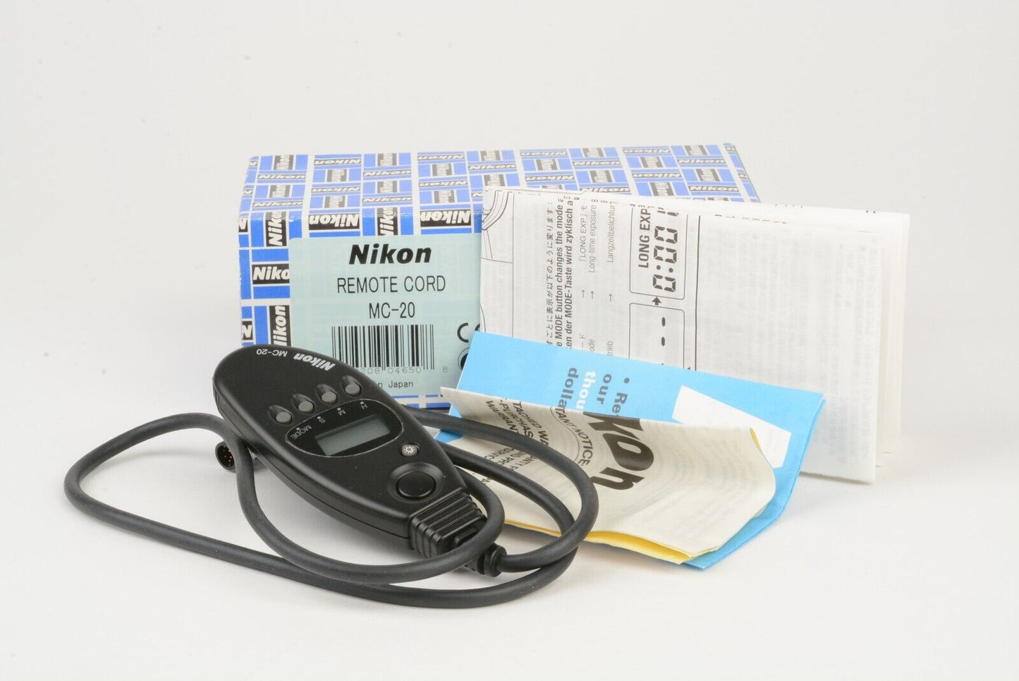 MINT- NIKON MC-20 REMOTE SHUTTER RELEASE CABLE w/INSTRUCTIONS, BOX