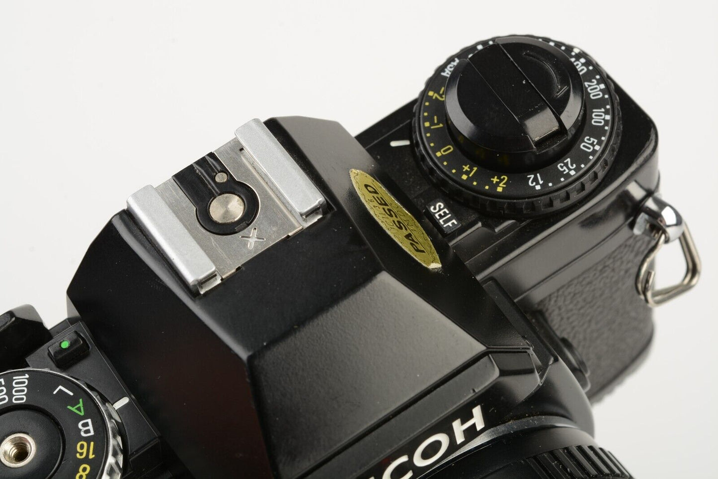Ricoh XR7 35mm SLR w/50mm F2, strap, cap, UV, hood, new seals + manual & 12" CR