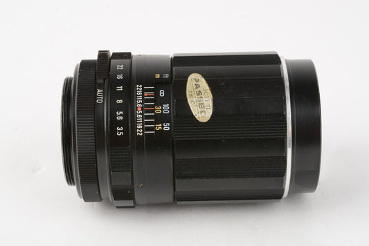 Takumar 135mm F3.5 M42 Mount Lens w/ Case+Hood+Caps