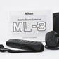 MINT- NIKON ML-3 REMOTE CONTROL SET, w/INSTRUCTIONS, BARELY USED