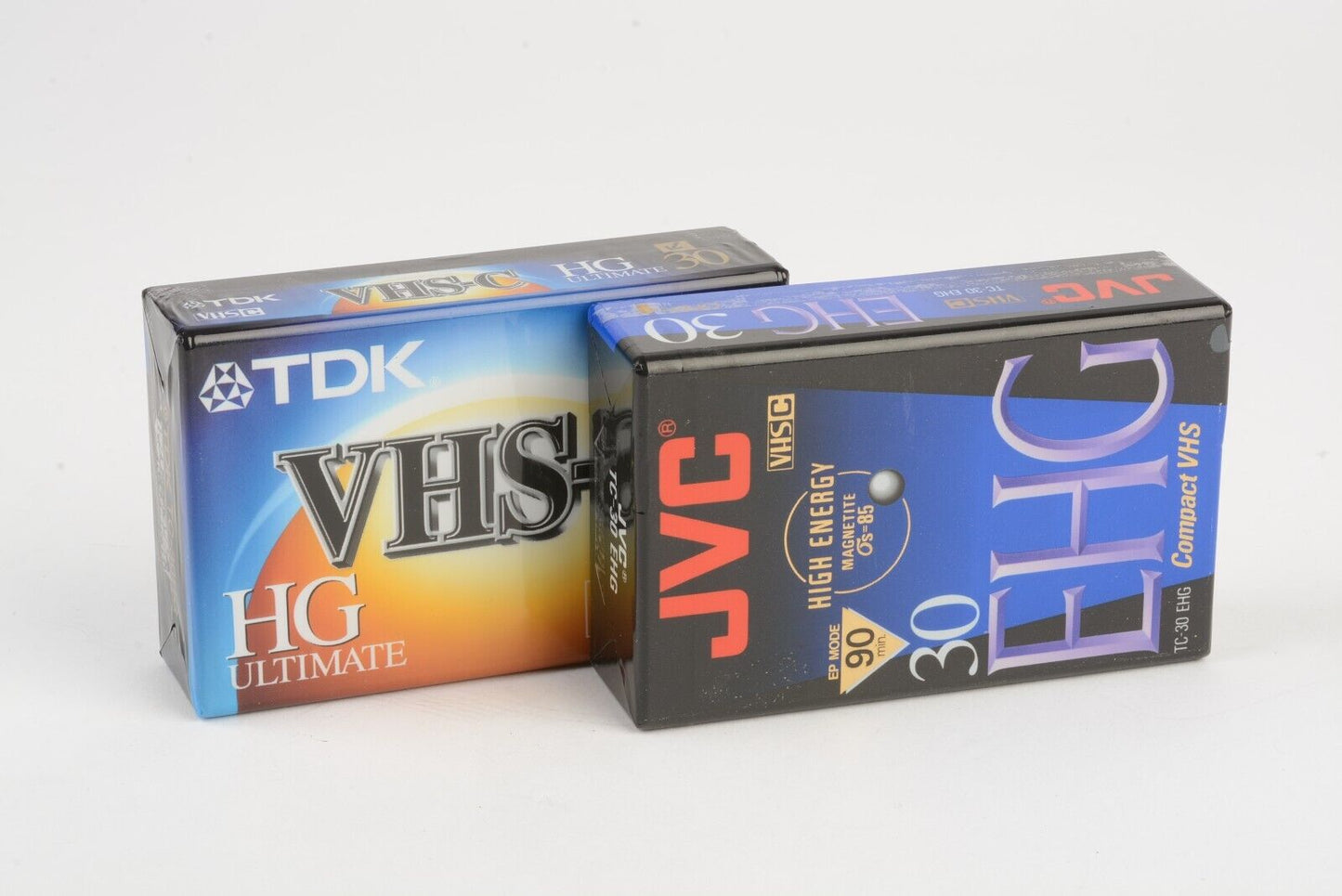 2X NEW SEALED JVC & TDK EHG & HG 30 VHS-C 30 MINUTE CASSETTES SEALED