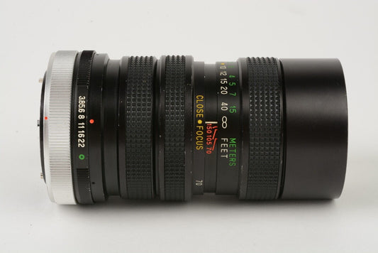 Vivitar 70mm-150mm f3.8 Close Focusing Zoom Lens, Canon FD Mount, w/Caps