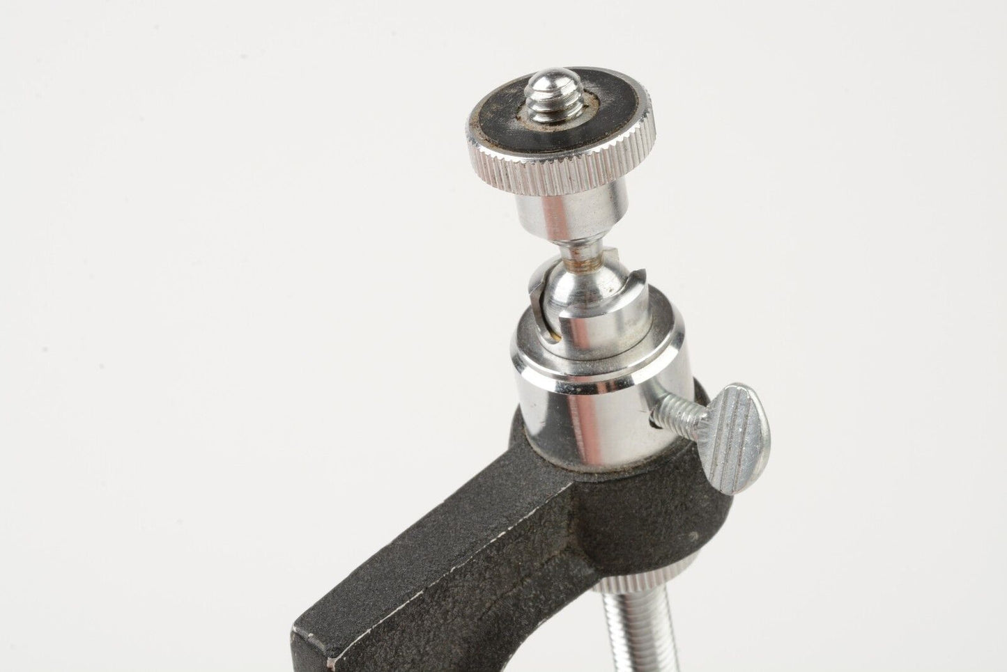 EXC++ QUALITY PHOTO CLAMP w/MINI BALL HEAD, NICE, ABOUT 5" TALL