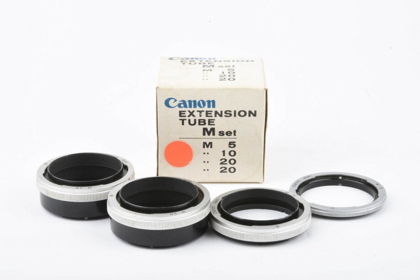 EXC++ CANON EXTENSION TUBE M SET (1X M5, 1X M10, 2X M20 RINGS), CLEAN, BOXED