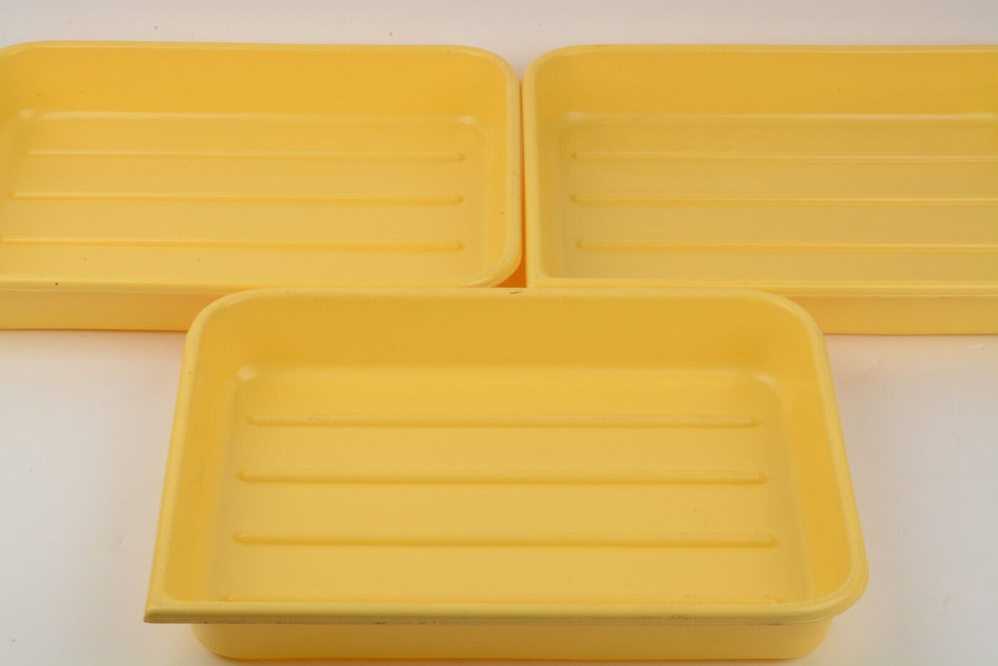 EXC++ SET OF 3 PLASTIC YELLOW 13x16" PRINT DEVELOPING TRAYS, CLEAN 11x14" PRINTS