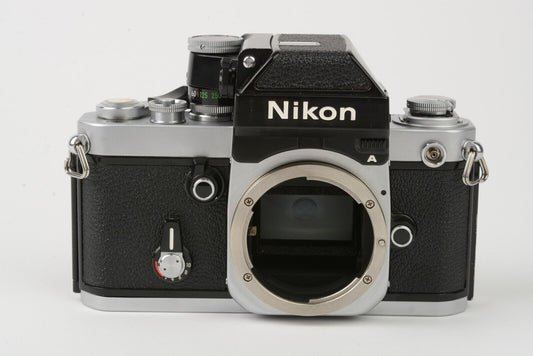 Nikon F2A 35mm SLR Body w/DP-11 finder, accurate, clean w/new seals + manual