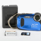 MINT- FUJIFILM BLUE WATERPROOF XP65 16MP CAMERA, BATTERY, CHARGER, STRAP, TESTED