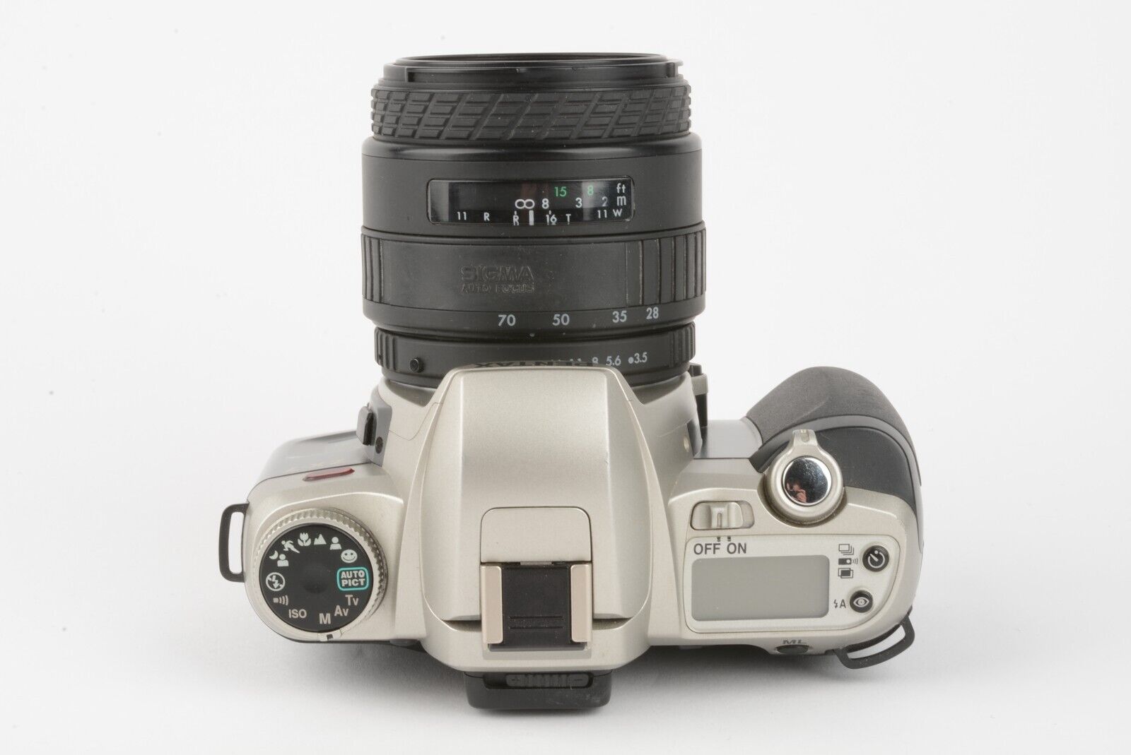 Pentax ZX-7 QD 35mm SLR w/Sigma 28-70mm F3.5-4.5 zoom, strap, cap 