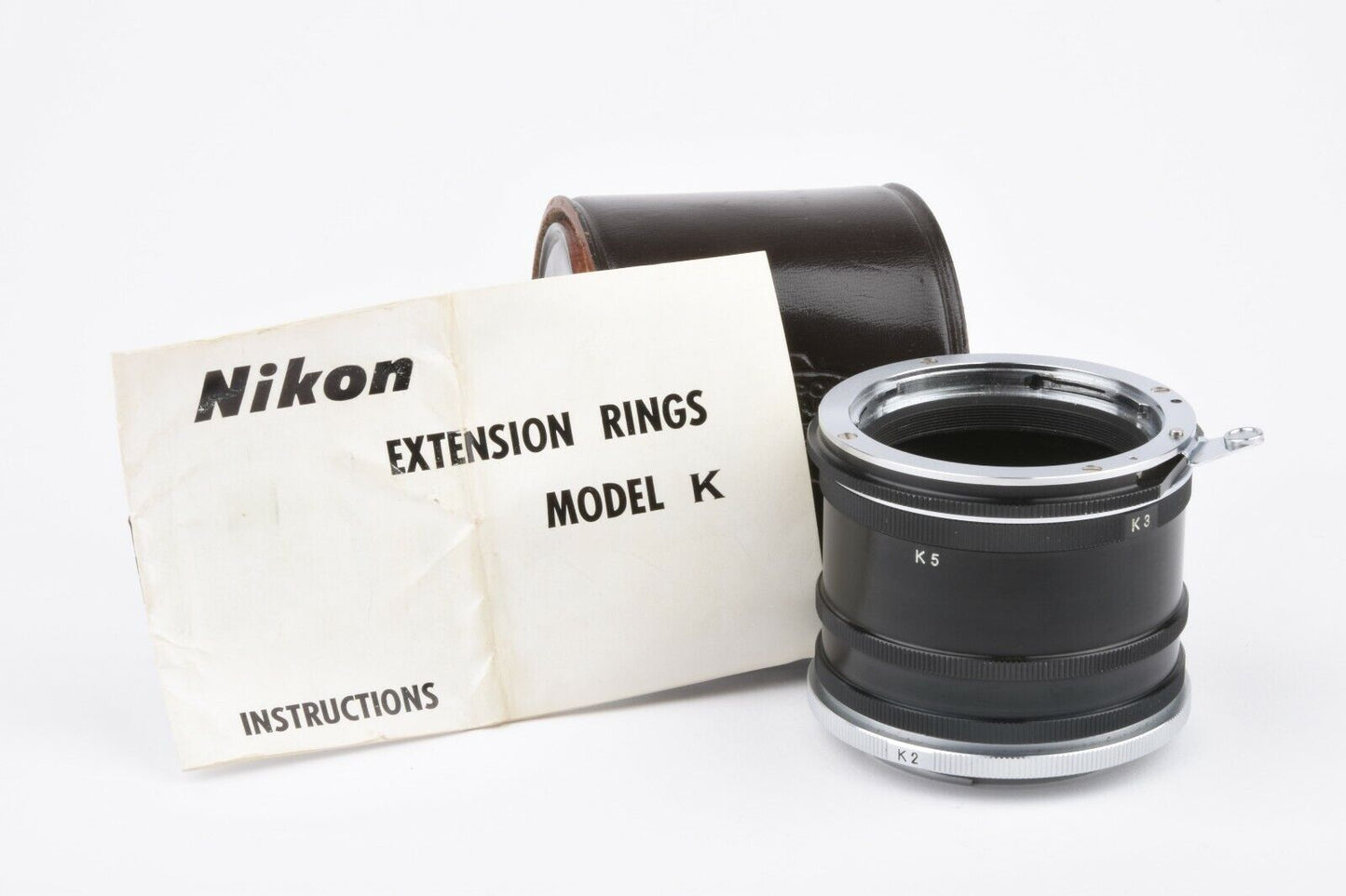 MINT- NIKON K EXTENSION TUBE SET w//K1 K2 K3 K4 K5 + INSTRUCTIONS AND CASE