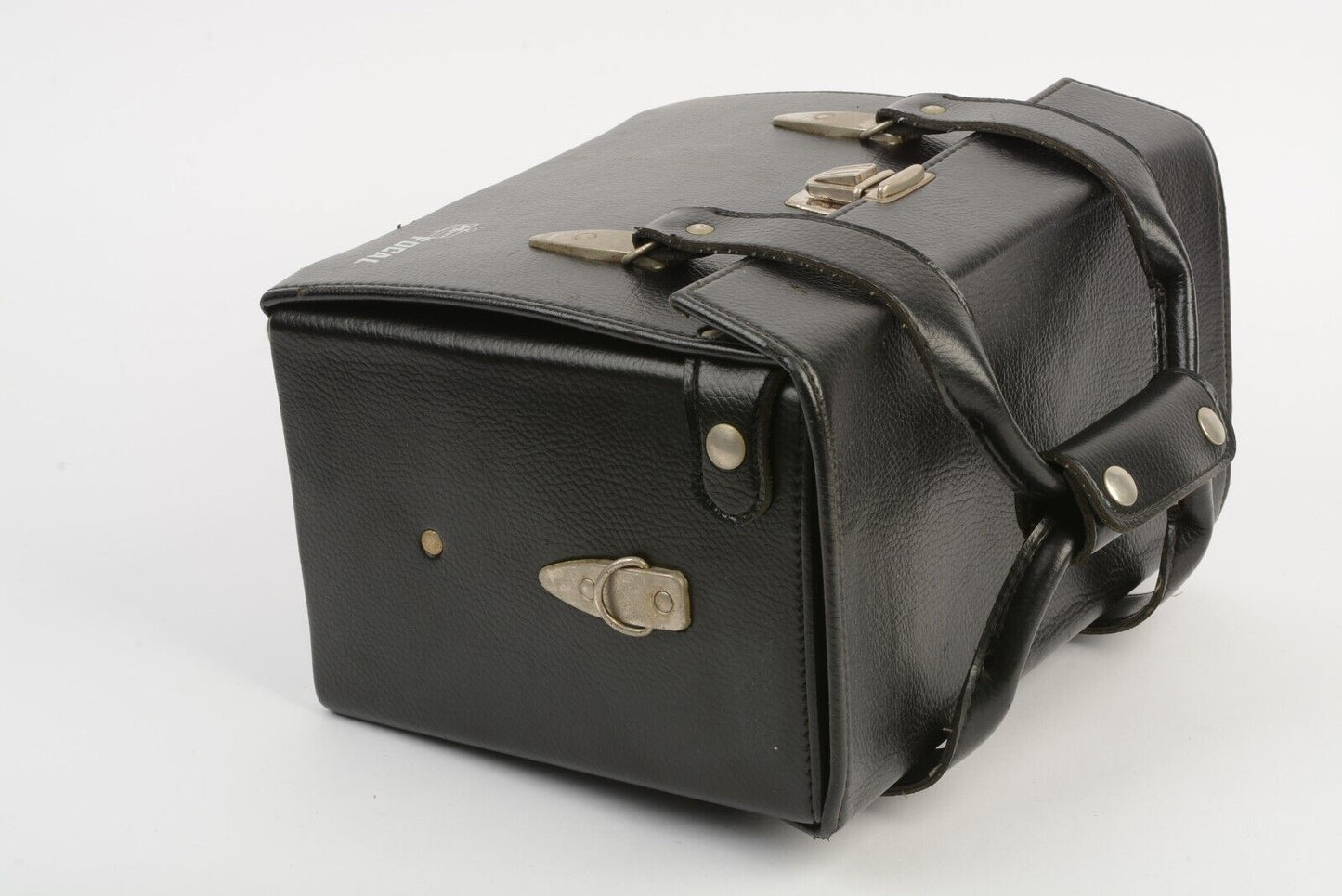 EXC+ VINTAGE FOCAL FAUX LEATHER CAMERA CASE WITH MOLDED INSERT BLACK 12x9x7"