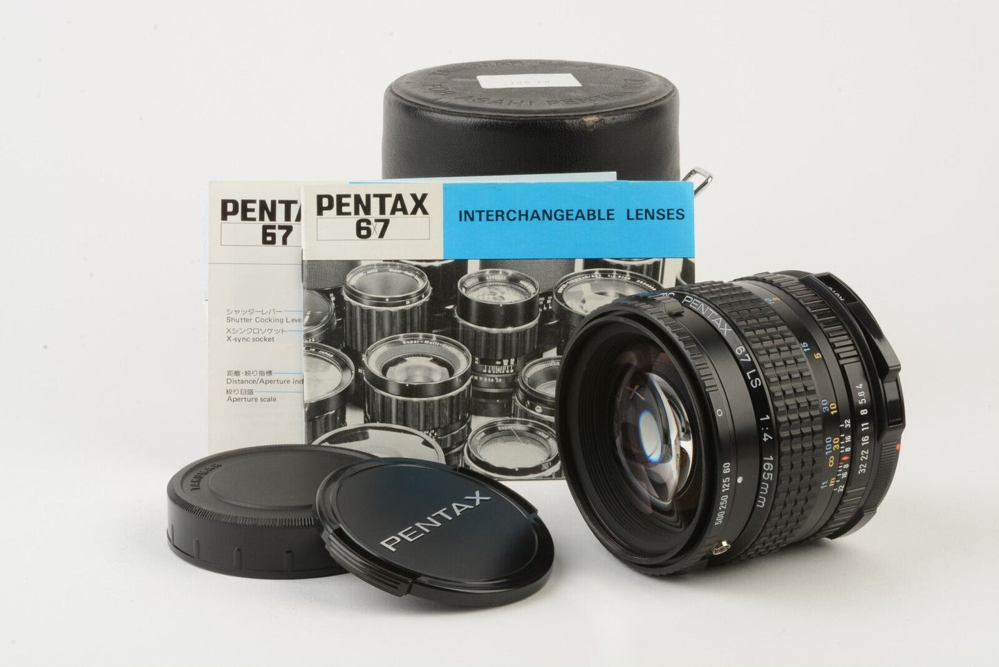 EXC++ PENTAX 67 165mm f4 SMC LS LENS 6x7 w/CASE, INSTRUCTIONS, VERY CLEAN, NICE!