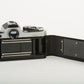 EXC+++ NIKON FE CHROME 35mm BODY, CAP, STRAP, NEW SEALS, ACCURATE, GENTLY USED