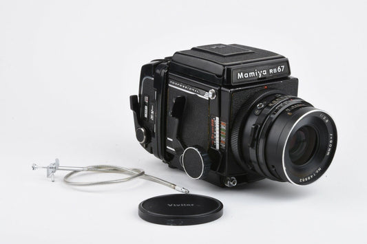 Mamiya RB67 Body w/ 90mm F3.8 C Lens + 220  Back + WLF + CR + DS + cap, nice!