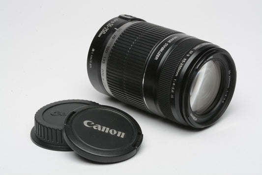 Canon EF-S 55-250mm f4-5.6 IS Zoom lens, caps, very clean, Mint-