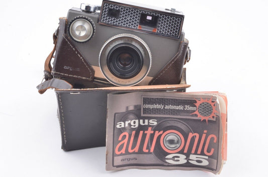 Argus Autronic 35mm Camera w/ 50mm F2.8 Cintar Lens, Case, Manual, Tested