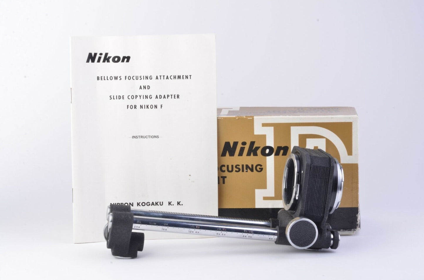 Boxed Nikon F Bellows Focusing Attachment Model II w/Instructions