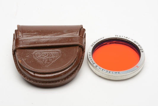 EXC+++ ROLLEI BAY I ORANGE FILTER IN LEATHER CASE, BARELY USED
