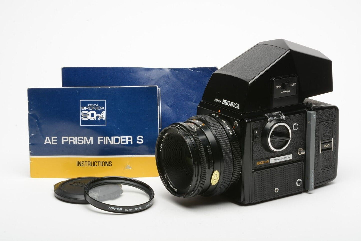 Zenza Bronica SQ-A w/80mm F2.8, AE Prism Finder, 220 Back, Tested, Great!