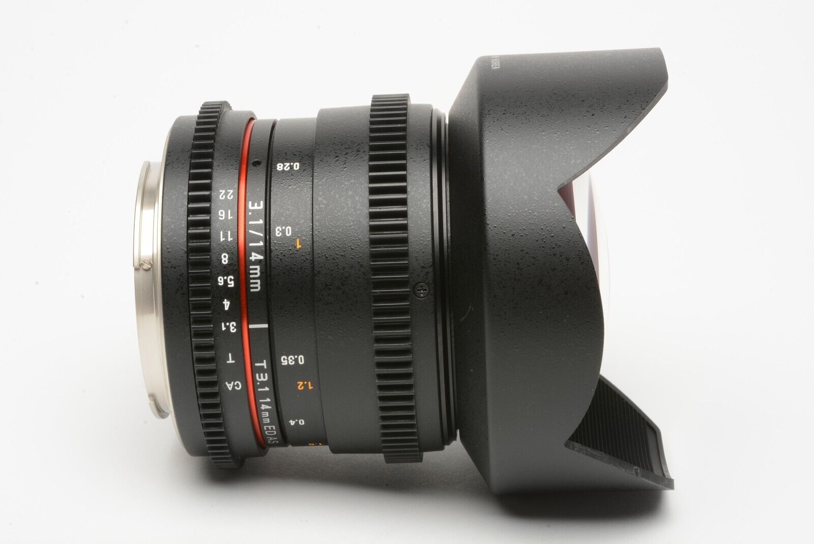 MINT- SAMYANG 14mm F2.8 ED AS IF UMC LENS, CAPS, BARELY USED, VERY NICE