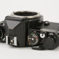 Nikon FE2 35mm Black SLR camera body, new seals, tested, great, Matt focusing screen