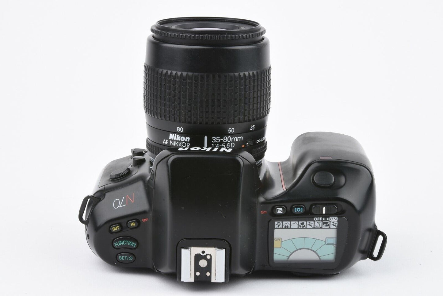 Nikon N70 35mm SLR w/AF 35-80mm F4-5.6D zoom lens, strap+UV