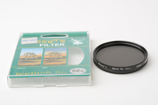 EXC+++ MOOSE'S 62mm CIRCULAR WARM 81A + CIRC. POLARIZING FILTER, VERY CLEAN