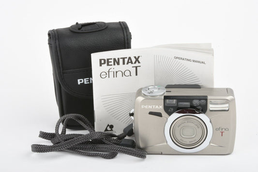 Pentax Efina T APS 23-69mm Zoom Point&Shoot Camera+case+manual, tested