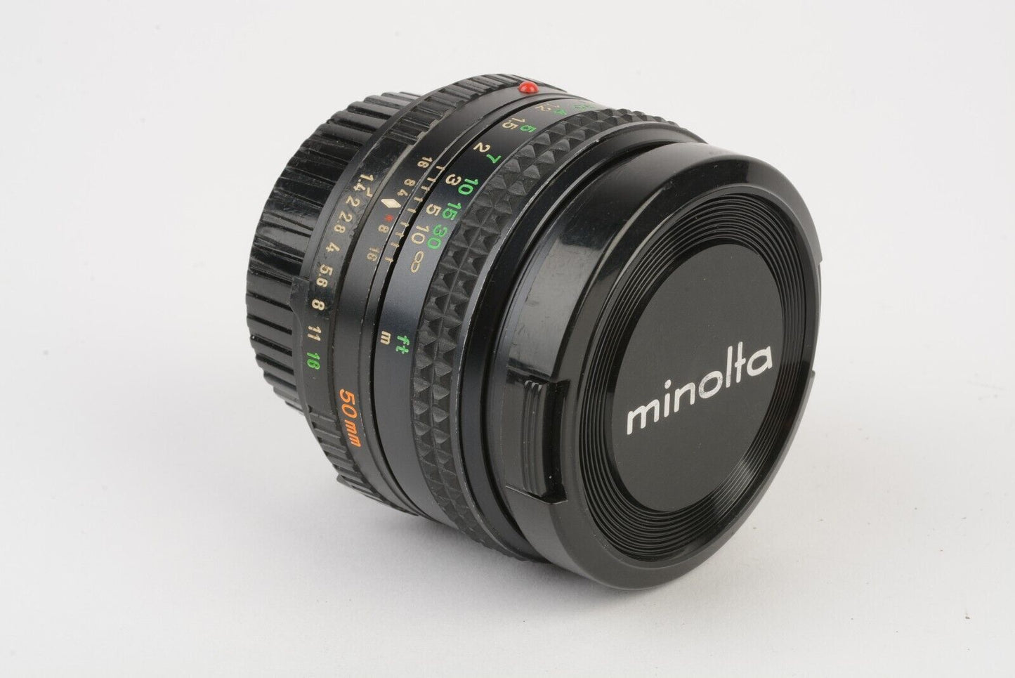 EXC++ MINOLTA ROKKOR-X 50mm f/1.4 PRIME LENS FOR MINOLTA MD MOUNT, CAPS, SHARP