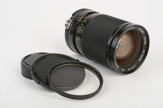 Vivitar MF MC 28-85mm F3.5-4.5 Macro Zoom For Nikon AI-S Mount, Caps+UV