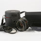 MINT- KONICA HEXAGON AR 28mm f3.5 WIDE ANGLE LENS, VERY CEAN, CAPS+CASE+HOOD+UV