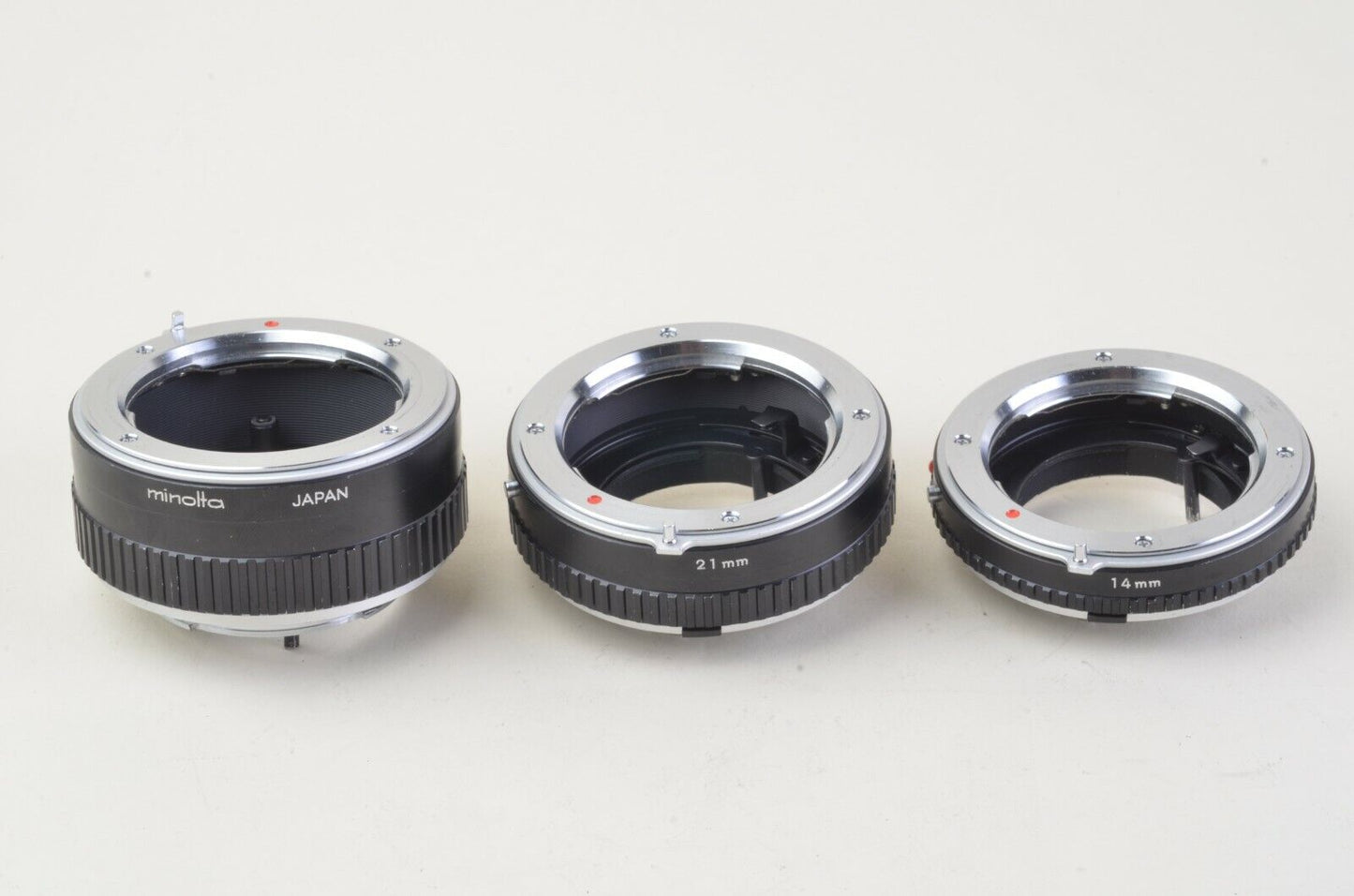 Genuine Minolta MD Extension Tube Set 14, 21, 28mm