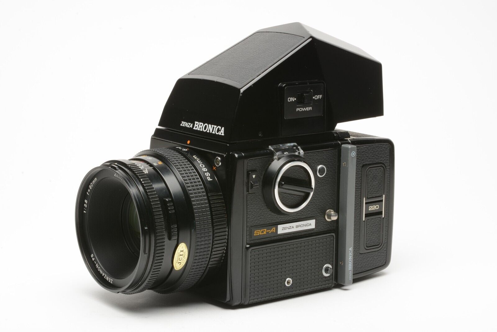 EXC++ ZENZA BRONICA SQ-A w/80mm F2.8, AE PRISM FINDER, 220 BACK, TESTED,  GREAT!