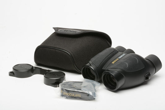 MINT- NIKON TRAVELITE 8x25 5.6* COMPACT BINOCULARS, CASE, STRAP, CLEAN & SHARP