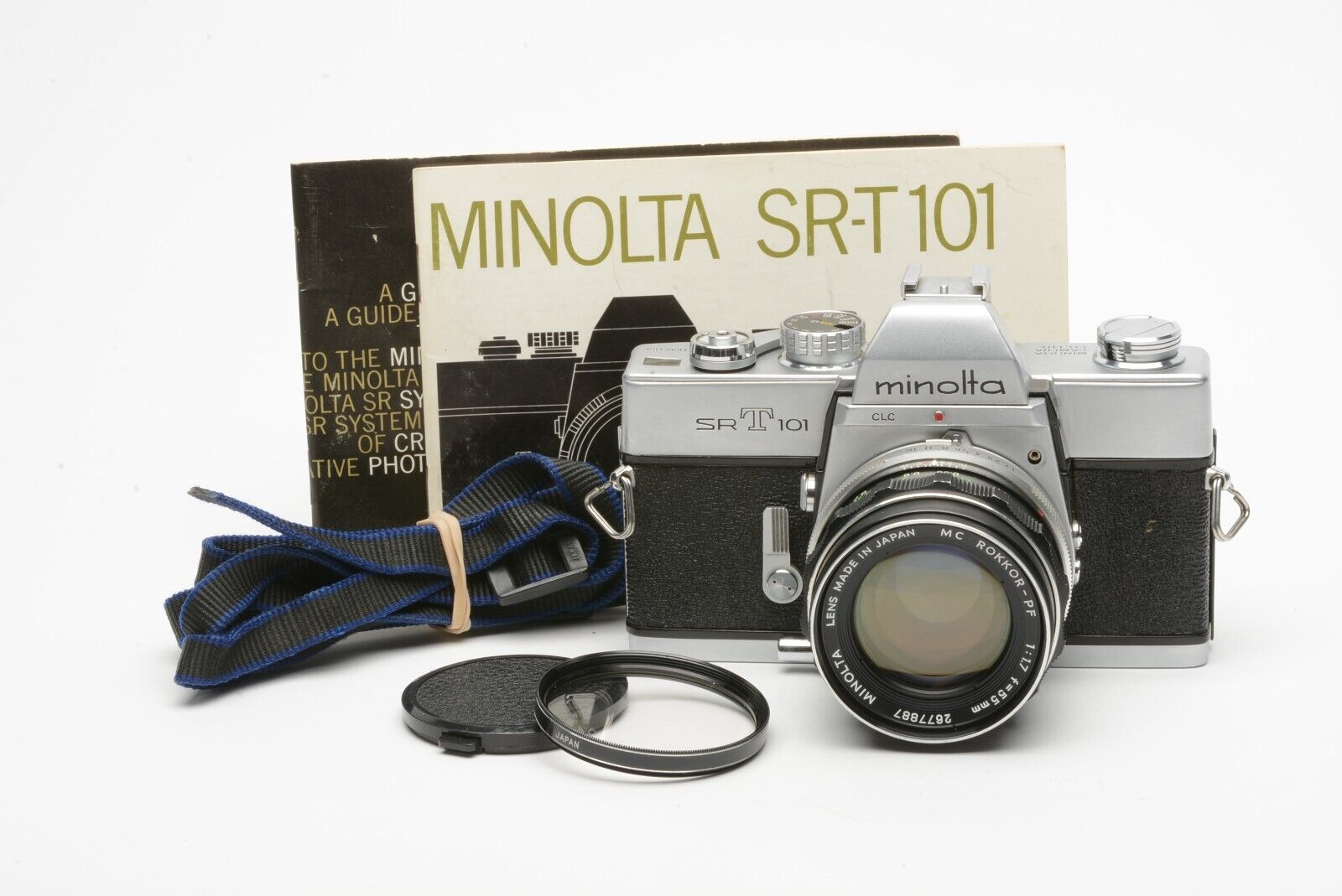 EXC++ MINOLTA SRT 101 35mm SLR w/50mm F1.7 LENS, NEW SEALS, INST