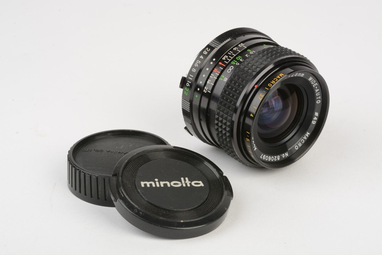 Access 28mm F2.8 Macro MF Lens for Minolta MD Mount, Nice & Clean, Caps