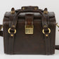 EXC++ VINTAGE FAUX LEATHER CAMERA CASE WITH DOUBLE DECK INSERT ~12" x 9" x 8"