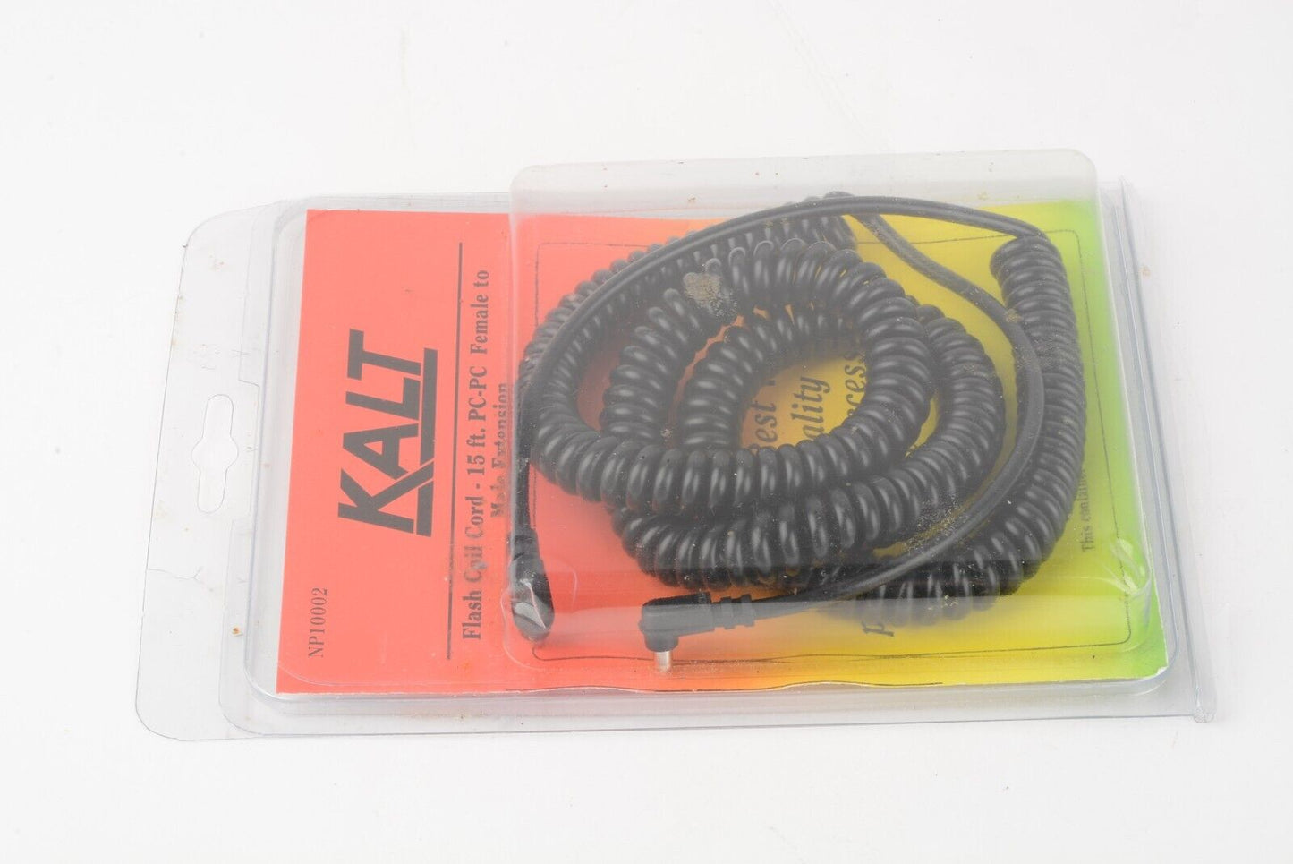 NEW KALT 15' FLASH SYNC COILED CORD PC TO PC FEMALE TO MALE EXTENSION