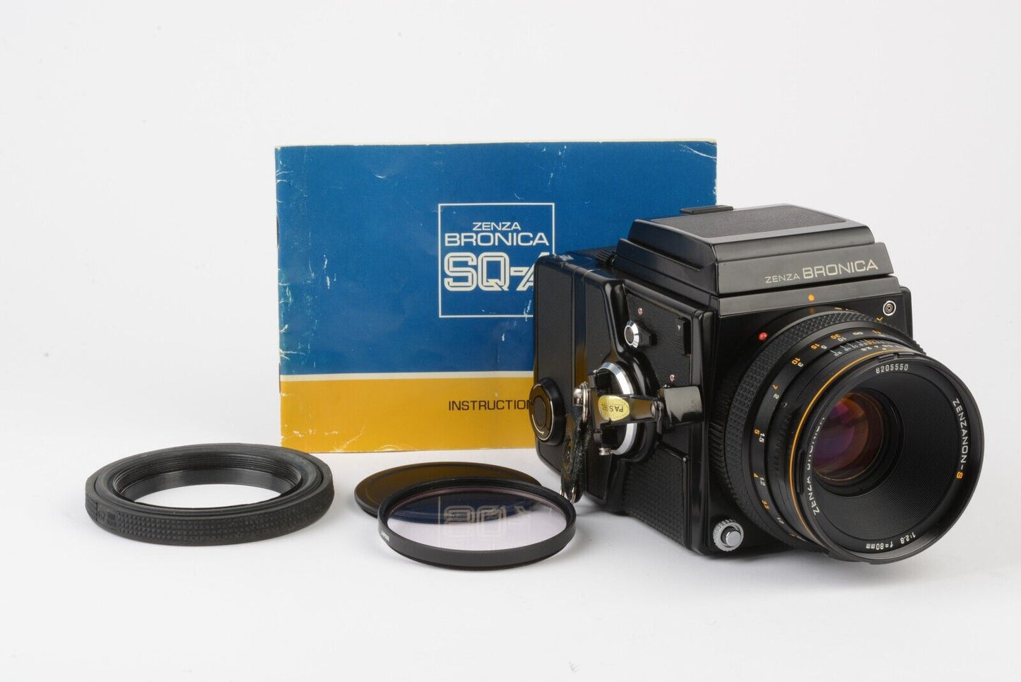 Bronica SQ-A Body w/ 80mm F2.8 Lens, 120 black, WLF, manual, tested, gorgeous