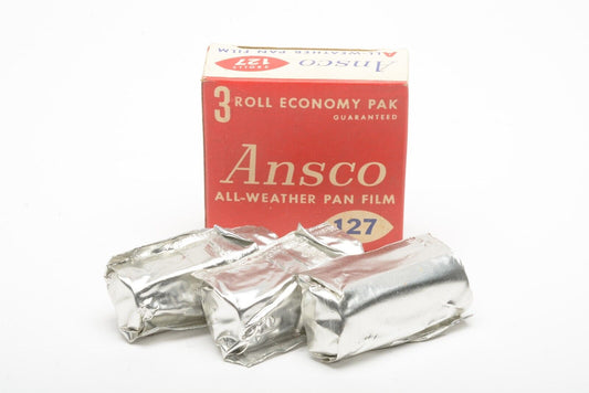 3 ROLLS ANSCO 127 ALL-WEATHER PAN FIM - EXPIRED 6/1963