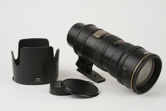Nikon AF-S Nikkor 70-210mm F2.8G IF ED VR, caps, hood, tripod collar, sharp!