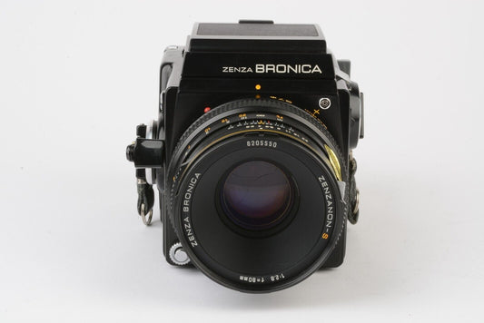 Bronica SQ-A Body w/ 80mm F2.8 Lens, 120 black, WLF, manual, tested, gorgeous