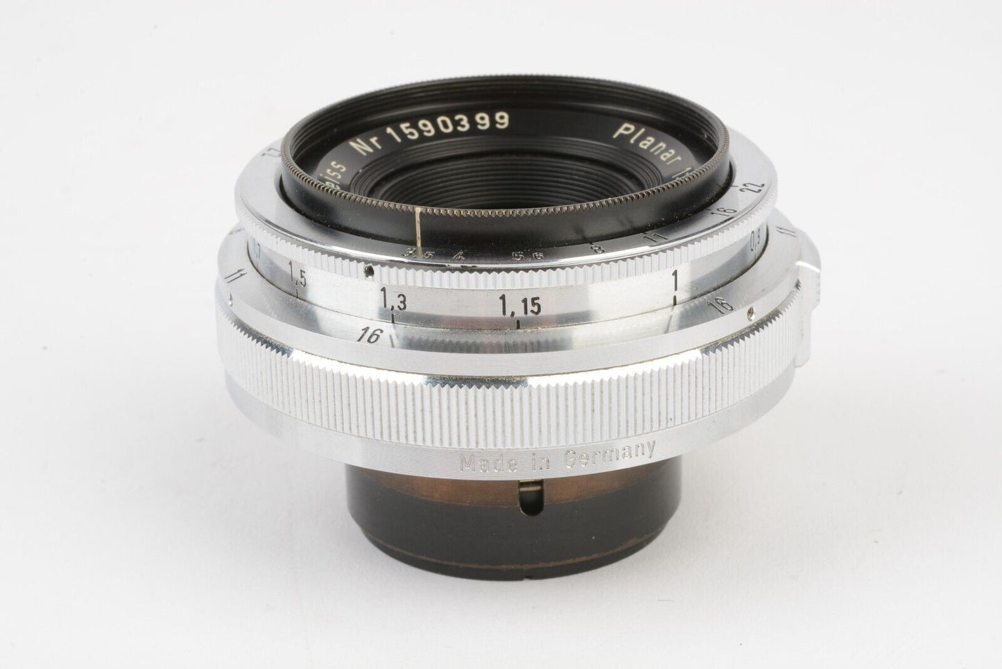 Zeiss Planar 35mm F3.5 Lens For Contax C Mount, Finder, Pouch, Caps, Mint, Nice
