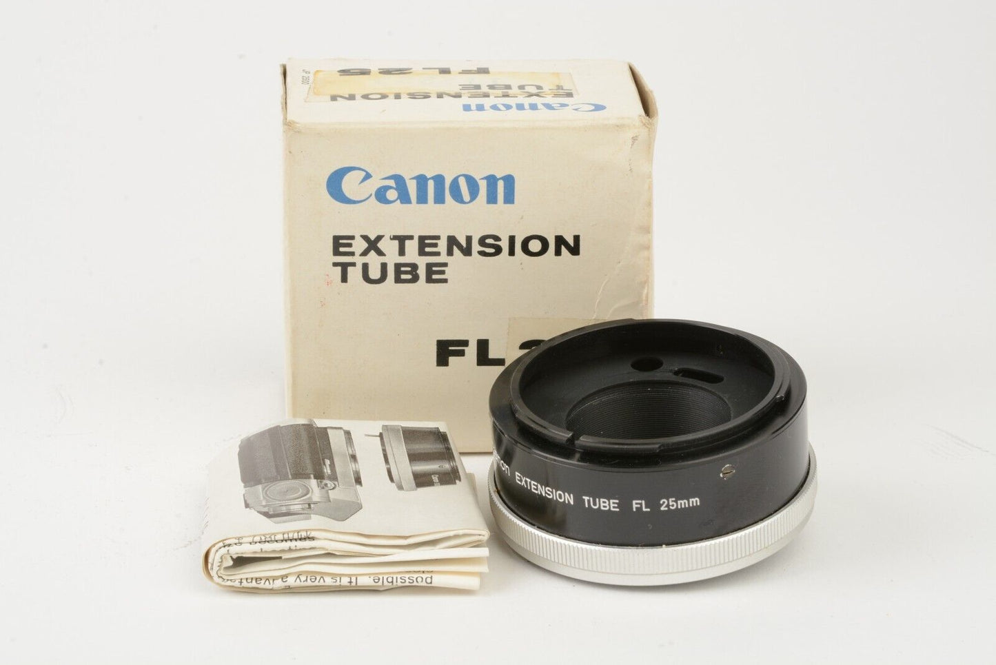 EXC++ CANON FL25 EXTENSION TUBE, BOXED, VERY CLEAN, INSTRUCTIONS