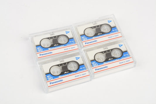 4 PACK PANASONIC MC90 MICRO CASSETTE AUDIO TAPE (NEW SEALED BOX)