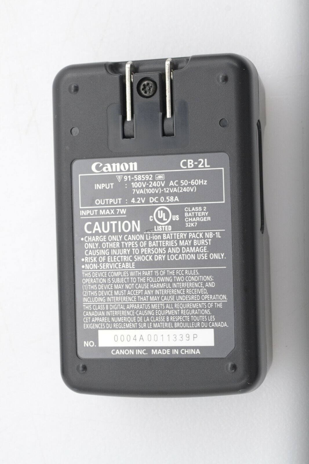 EXC++ GENUINE CANON CB-2L BATTERY CHARGER