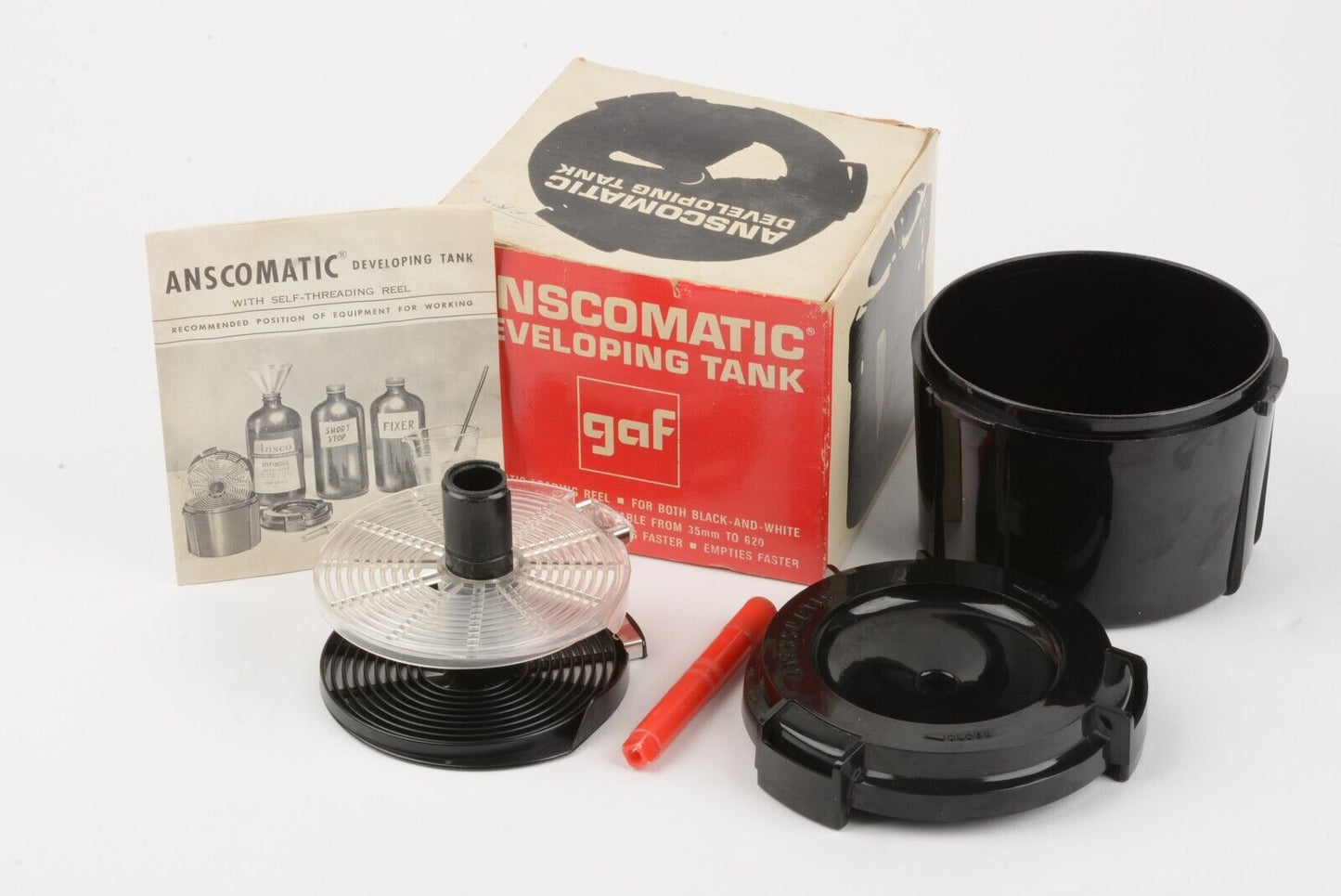 EXC++ ANSCOMATIC 35mm/120 F-698 FILM DEVELOPING TANK, REEL