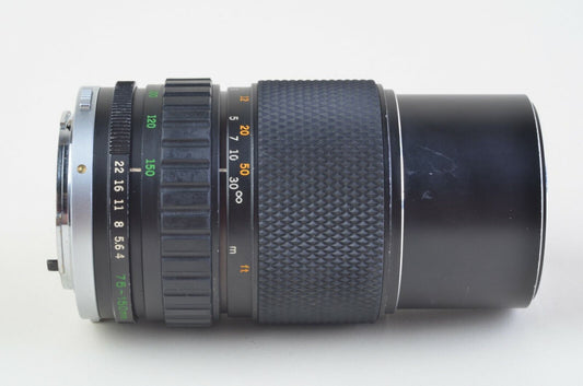 Olympus 75-150mm F4 MF Lens OM Mount, caps, nice, light internal dust